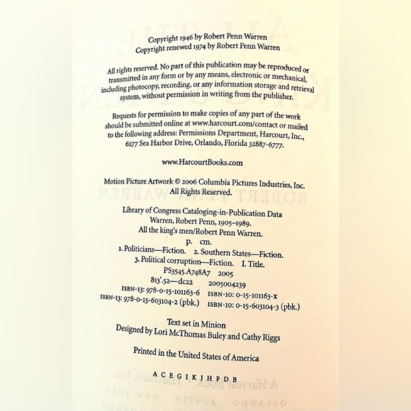 BANNED BOOK “All the King’s Men” by Robert Penn Warren – Movie Tie-In Paperback - Picture 2 of 4